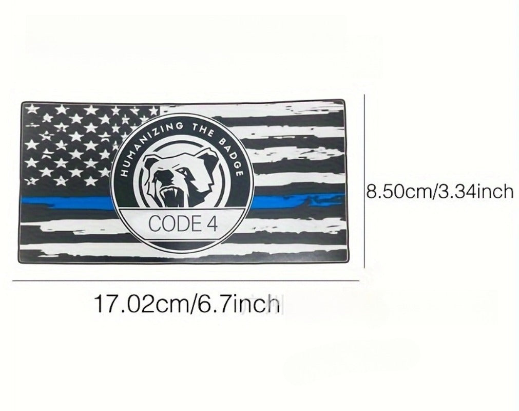 Thin Blue Line American Flag Decal – Waterproof Car/Motorcycle Sticker for Riders, Durable & Patriotic Custom Look