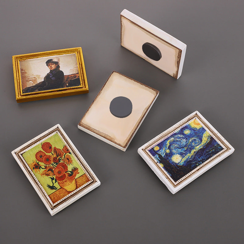 3D Fridge Magnet | Famous Art 3D Magnetic Sticker | Creative Character Retro Magnetic Decor | Personalized Home Accessories