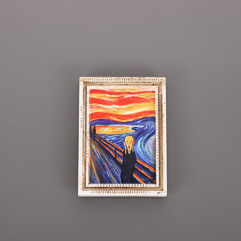 3D Fridge Magnet | Famous Art 3D Magnetic Sticker | Creative Character Retro Magnetic Decor | Personalized Home Accessories