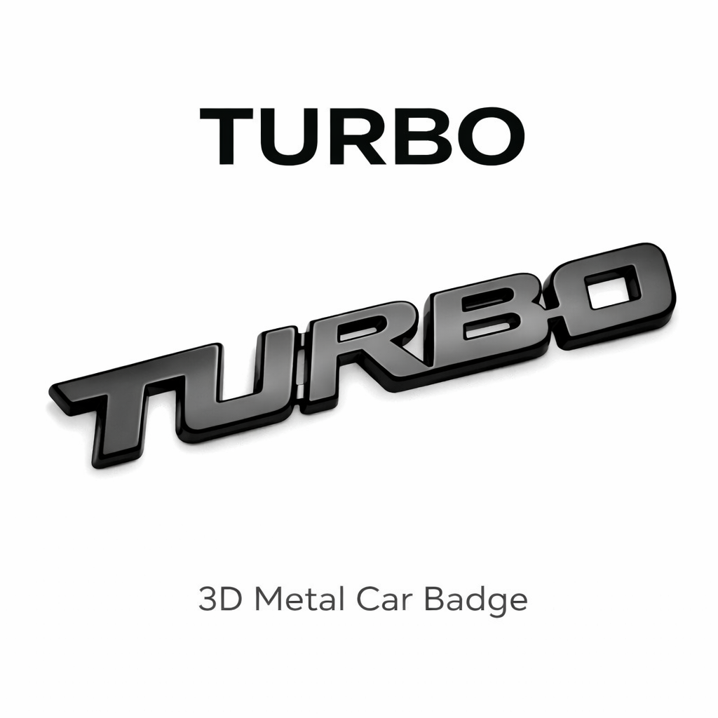 Turbo Limited Edition Metal Car Badge – 3D Alloy Emblem Sticker for Car Fender, Trunk, Hood Decoration, Universal Auto Styling