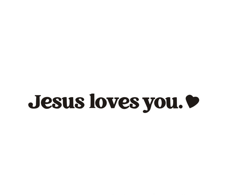 Christian Car Sticker - Jesus Loves You Rearview Mirror Decal, Faith-Inspired Vinyl Quote