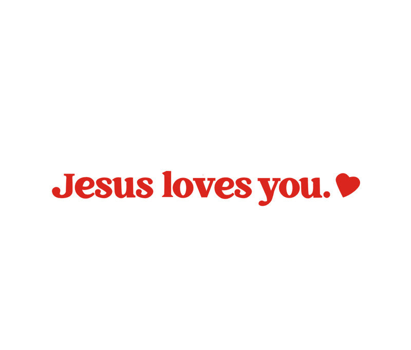 Christian Car Sticker - Jesus Loves You Rearview Mirror Decal, Faith-Inspired Vinyl Quote