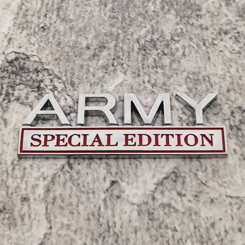 ARMY Edition Metal Car Badge | Military Style Fender Emblem | Auto Body Sticker for Jeep Truck SUV