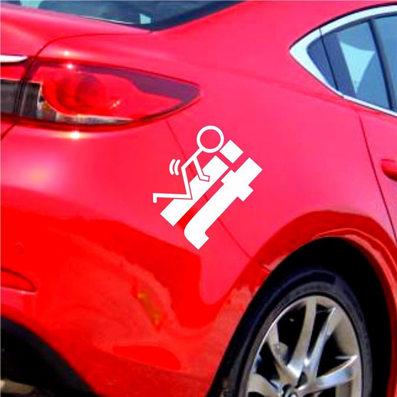 Funny Stick Figure F Car Decal – Minimalist Vinyl Sticker for Cars, Trucks & Windows