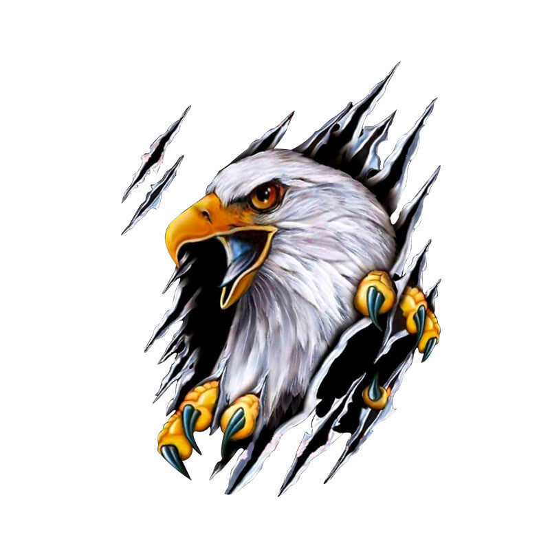 3D Eagle Scratch Car Sticker – Realistic Tear Design, Scratch Cover & Cool Personalized Car Decal