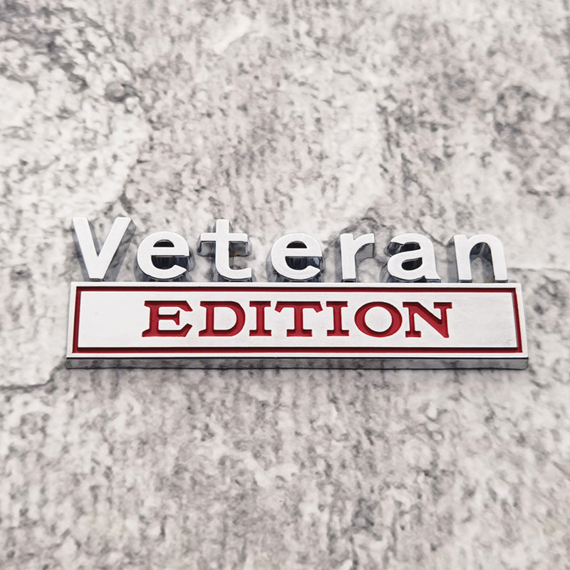 3D Metal Veteran Edition Car Emblem Badge – Military Style Auto Decal for Truck SUV Fender Tailgate