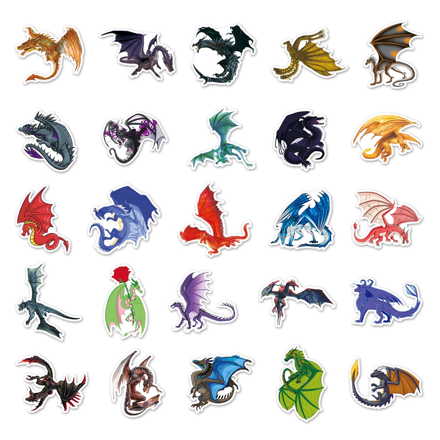 100PCS Dragon Graffiti Cartoon Animal Stickers – Waterproof & Durable, Perfect for DIY Decoration on Skateboards, Water Bottles, Luggage – Express Your Unique Style