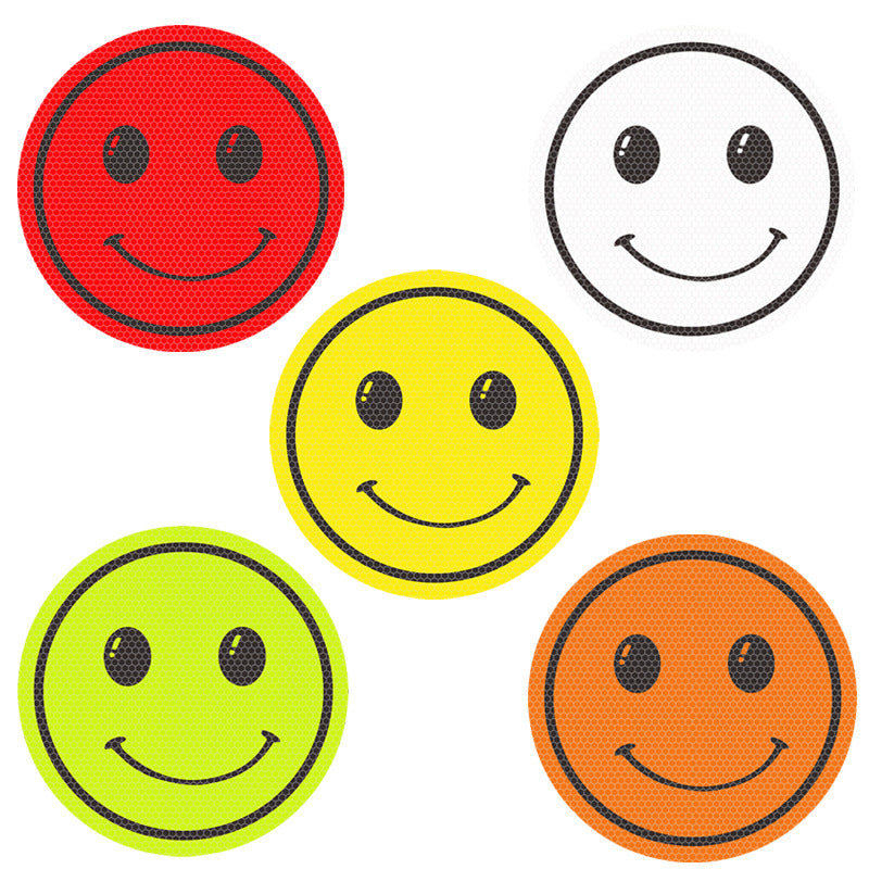 Reflective Car Decal Sticker – Cute Smiley Design | Glow-in-the-Dark Safety Alert for Vehicle Window & Body | Fun & Unique Auto Decor