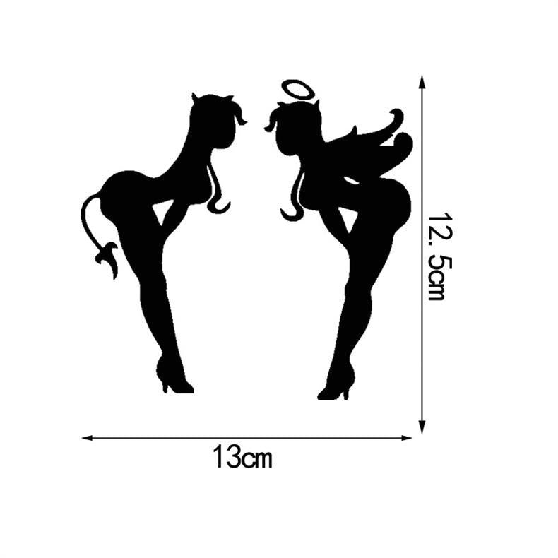 Car Sticker Angel Demon Cartoon Scratch Cover Unique Bumper Window Decor Cute Cool Vinyl Decal