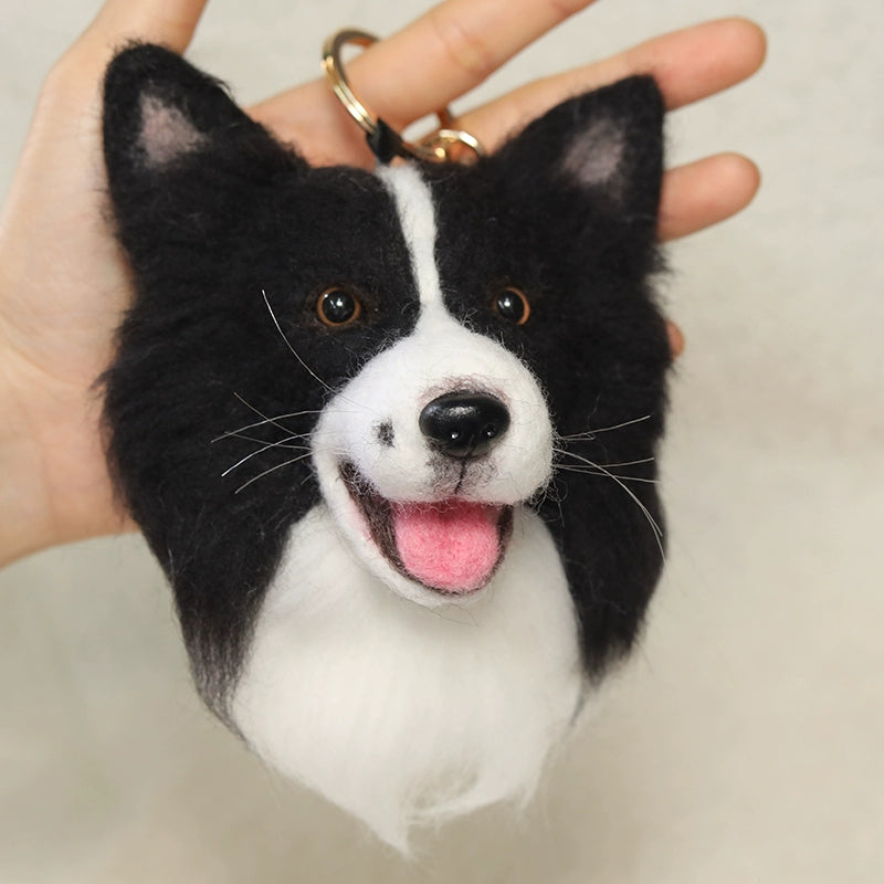 Custom Pet Portrait Keychain|Handmade Life‑Like Pet Charm|Unique Memorial Gift for Pet Lovers|Heartwarming Keepsake