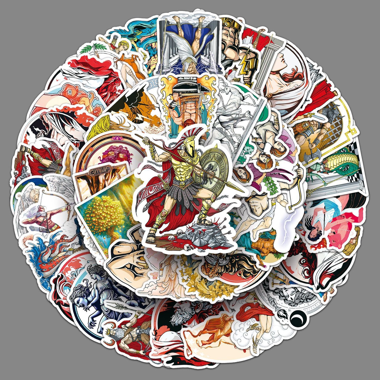 Greek Mythology Sticker Pack – Vintage Graffiti Style, Personalized Decoration, Evoke Mythical Emotions