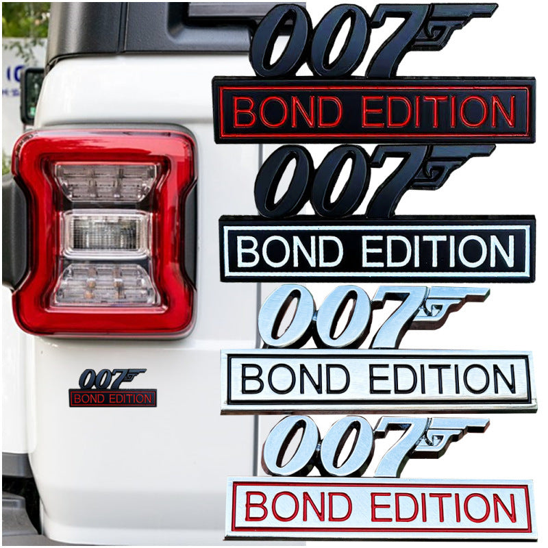 007 Edition 3D Metal Car Emblem Badge – Bond Style Auto Fender Trunk Decal, Waterproof Adhesive Vehicle Decoration