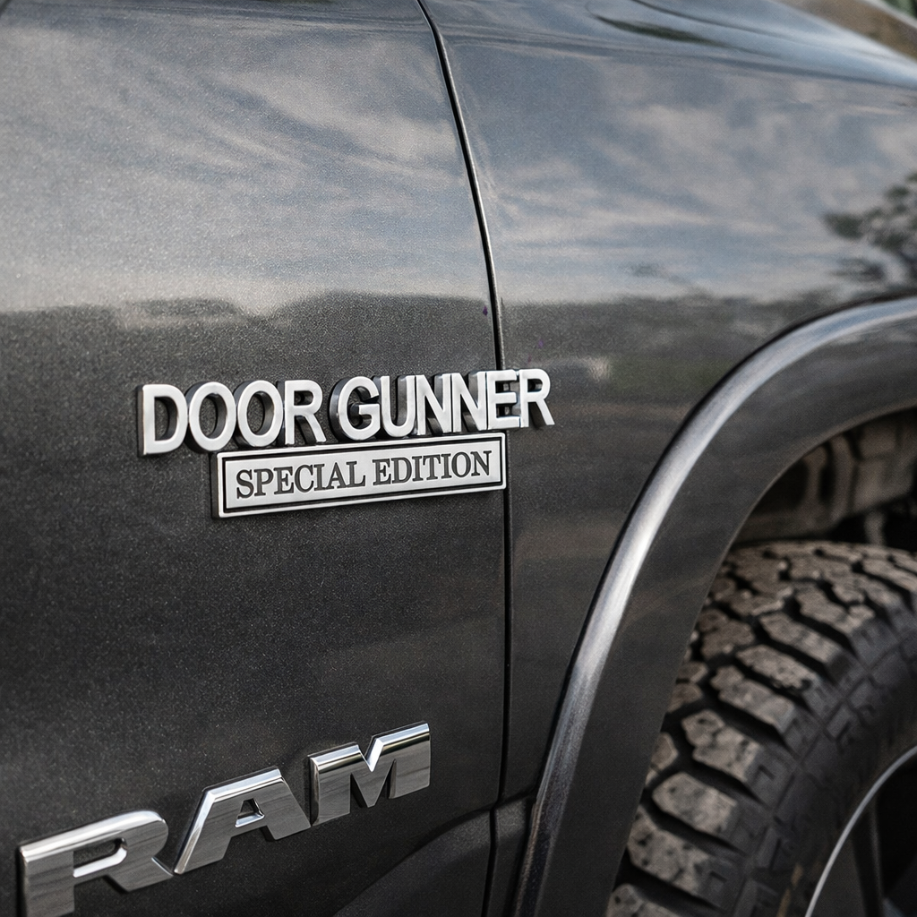 Door Gunner Edition 3D Metal Car Emblem Badge – Military Style Auto Decal for Truck SUV Fender Tailgate