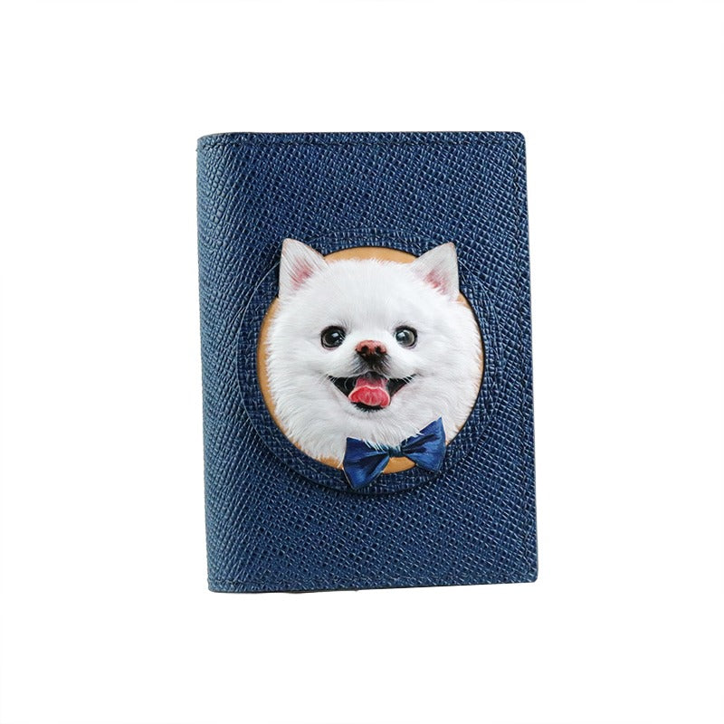 Custom Pet Leather Card & Passport Wallet | Stylish Multi‑Function Compact Design | Handcrafted Luxury & Unique Look | Adorable Gift Feel