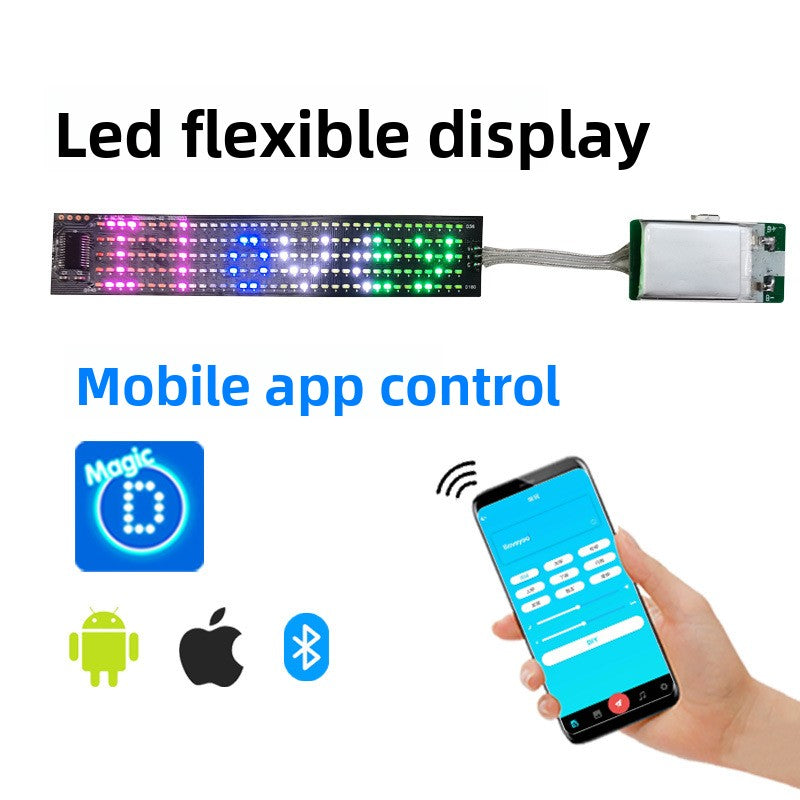 LED Flexible Display Screen – Bluetooth Programmable Scrolling Text via APP | DIY Animation | Eye-Catching for Promotion & Events