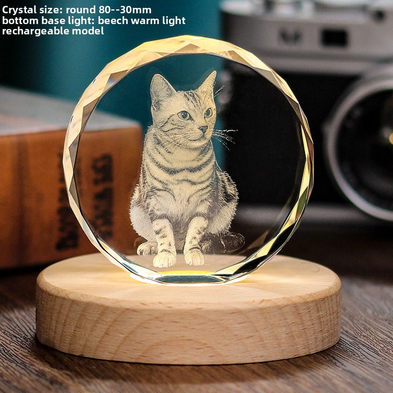Customized Pet Crystal Ball + Memorial Dog Photo + Music Player + Exclusive 3D Engraving + Heartfelt Gift