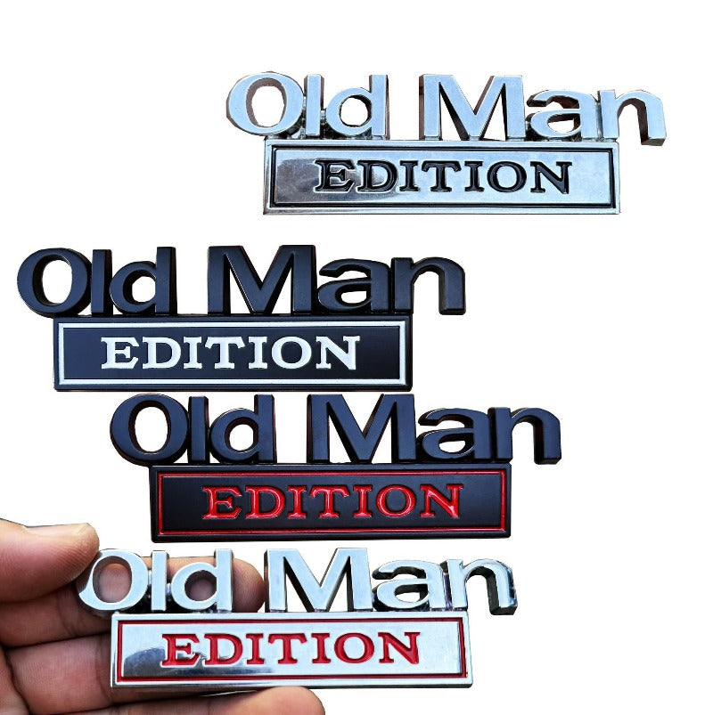 Car Metal “Old Man Edition” Emblem Badge Sticker – Trendy Custom Style, Durable 3D Metal Finish