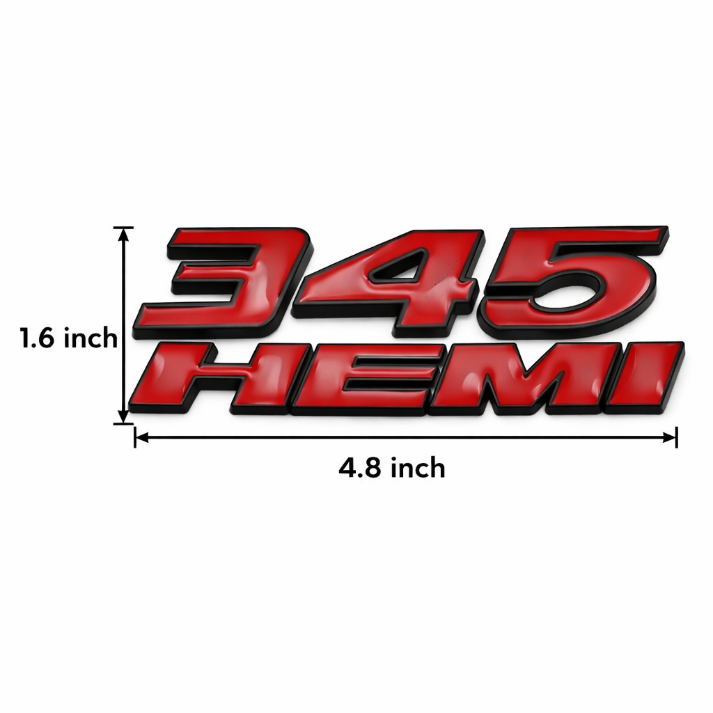 345 HEMI Metal Car Badge for RAM 1500 2500 | Dodge Engine Emblem Decal | Truck Fender Sticker
