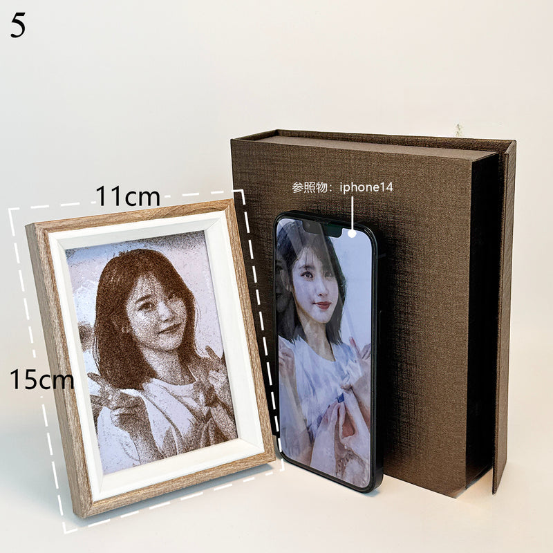 Custom Portrait Sand Art Frame + Lifelike Personality Capture + Unique 3D Resin Color Technique + Heartwarming Keepsake Gift
