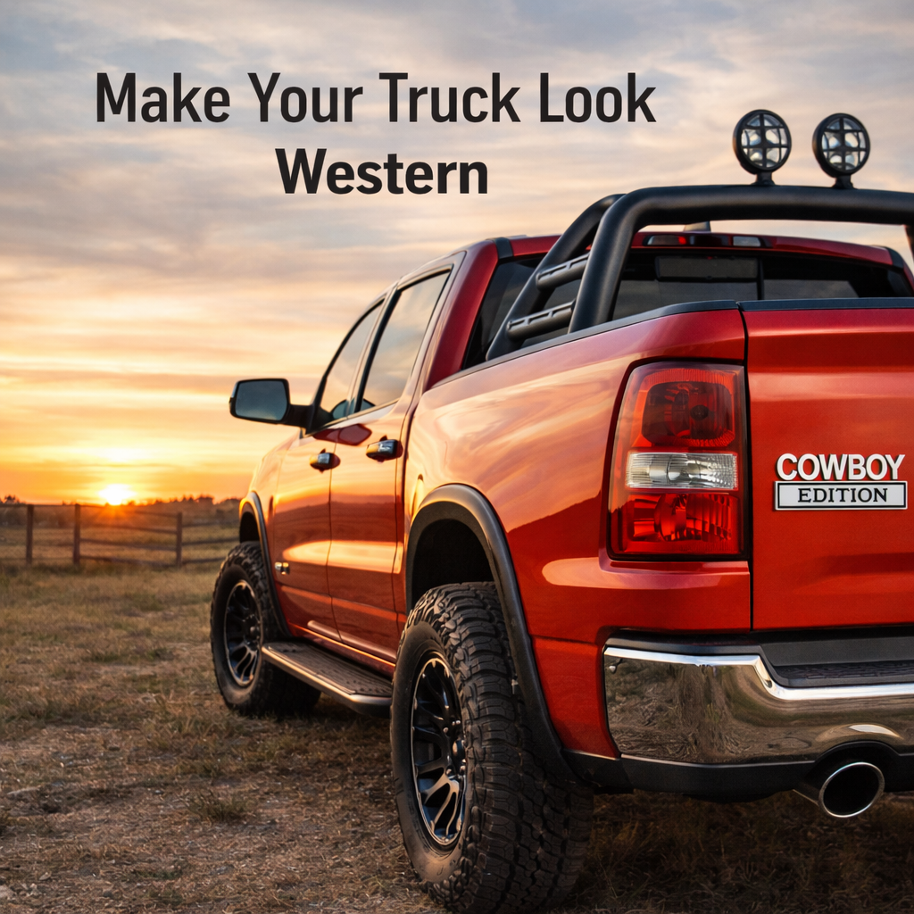 3D Metal Cowboy Car Emblem Badge | Universal Truck Tailgate Fender Decal | Western Style Auto Accessories