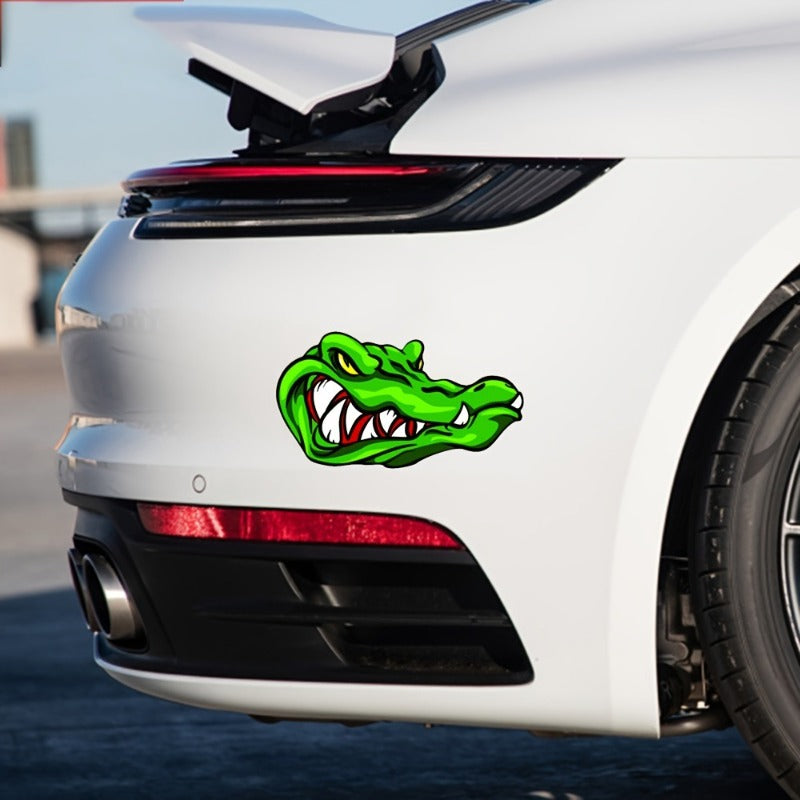 Cartoon Crocodile Car Sticker | Scratch Cover | Creative & Personalized Decoration | Fun & Unique