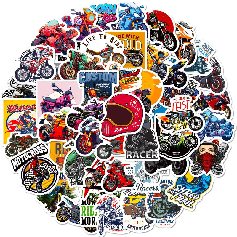 Motorcycle Stickers Pack – Waterproof Vinyl Decals for Biker Clubs, Harley Style, Unique Custom Designs, Ride with Attitude