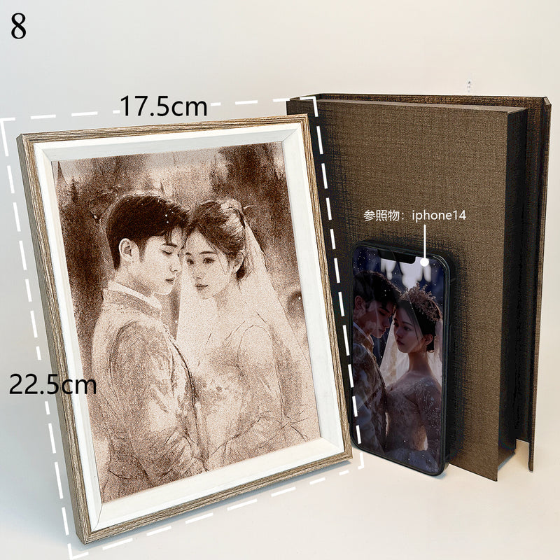 Custom Portrait Sand Art Frame + Lifelike Personality Capture + Unique 3D Resin Color Technique + Heartwarming Keepsake Gift