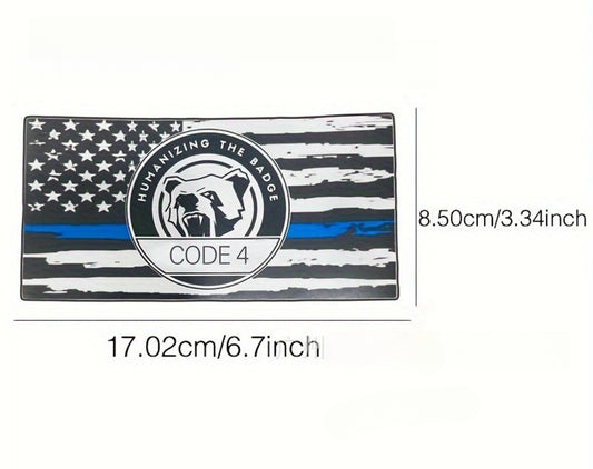Thin Blue Line American Flag Decal – Waterproof Car/Motorcycle Sticker for Riders, Durable & Patriotic Custom Look