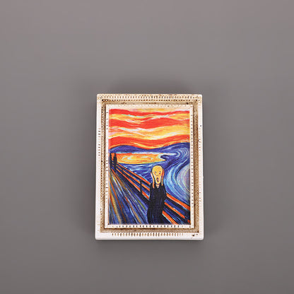 3D Fridge Magnet | Famous Art 3D Magnetic Sticker | Creative Character Retro Magnetic Decor | Personalized Home Accessories