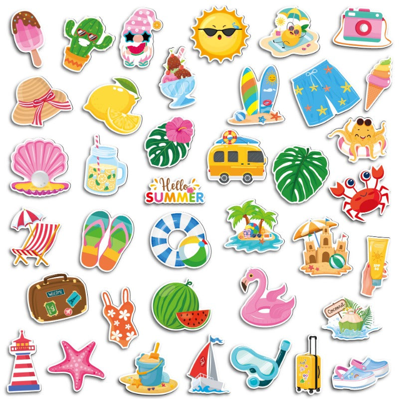Magnetic Stickers for Refrigerator - 38PCS Tropical Summer Theme (Flamingo/Hawaii) - Waterproof DIY Decals for Car, Yacht, Door - Cute Home Office Decor Gifts