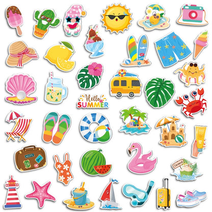 Magnetic Stickers for Refrigerator - 38PCS Tropical Summer Theme (Flamingo/Hawaii) - Waterproof DIY Decals for Car, Yacht, Door - Cute Home Office Decor Gifts
