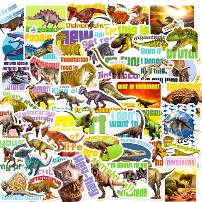 50PCS Dinosaur Stickers for Kids – Waterproof Cartoon Decals for DIY & Luggage