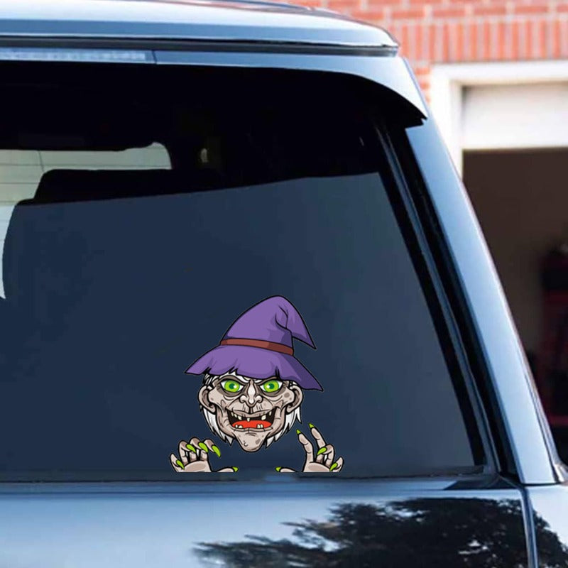 Halloween Car Stickers Ghost Witch PVC Decals – Self-Adhesive, Waterproof, Unique Decoration for Spooky Holiday Vibes