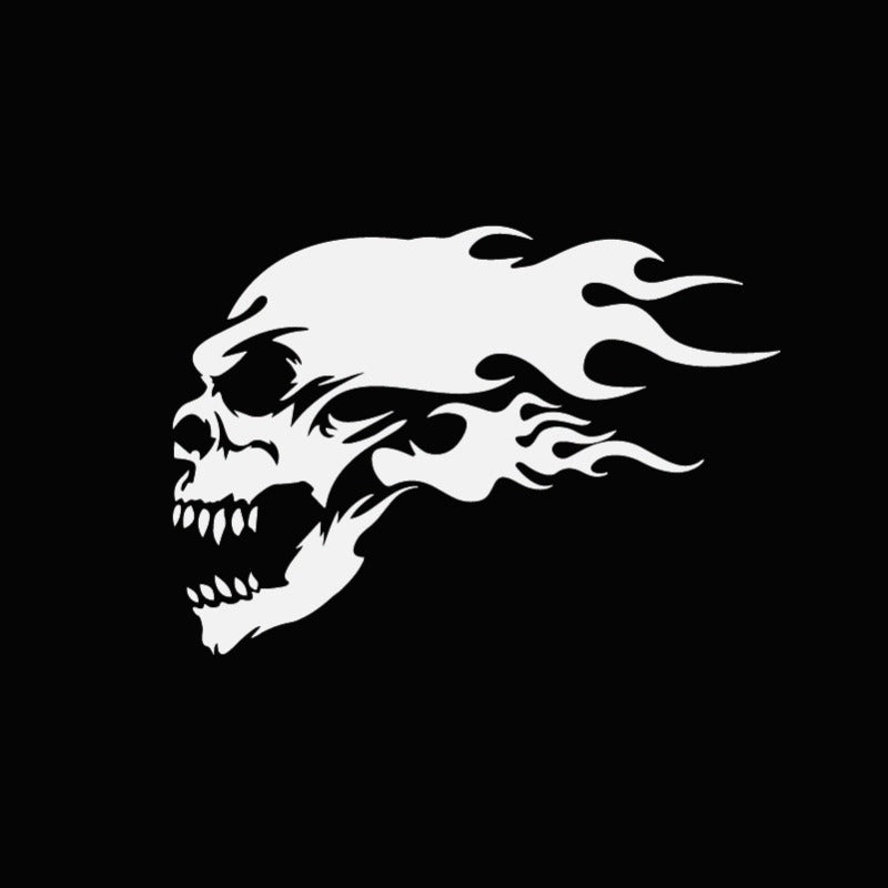 Halloween Skull Flame Car Sticker – Waterproof Bumper & Motorcycle Decal for Cool Custom Styling