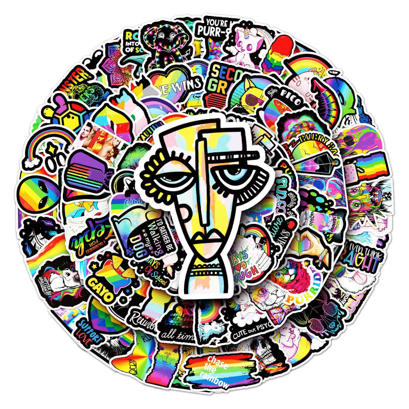 100PCS Colorful Graffiti Stickers Pack – Waterproof & Durable, Perfect for Luggage, Laptop, Phone, Car – Trendy Aesthetic Must-Have