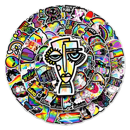 100PCS Colorful Graffiti Stickers Pack – Waterproof & Durable, Perfect for Luggage, Laptop, Phone, Car – Trendy Aesthetic Must-Have