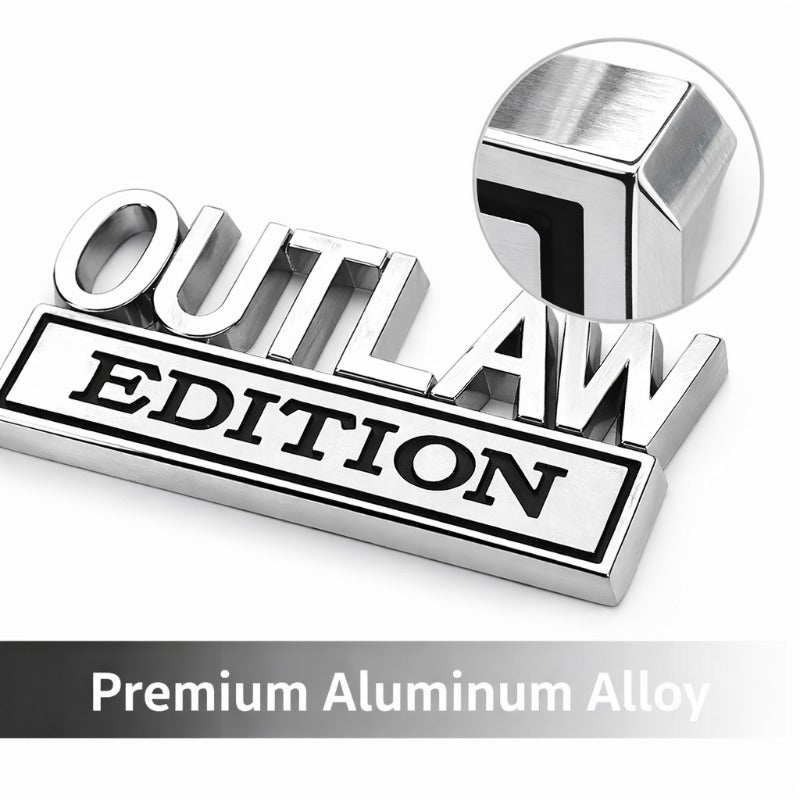 OUTLAW Edition Metal Car Badge – 3D Aluminum Emblem Sticker for Fender Trunk Hood Auto Decoration