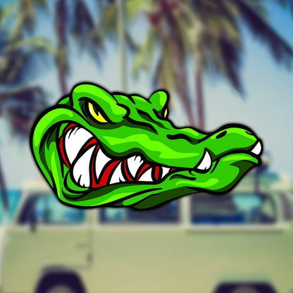 Cartoon Crocodile Car Sticker | Scratch Cover | Creative & Personalized Decoration | Fun & Unique