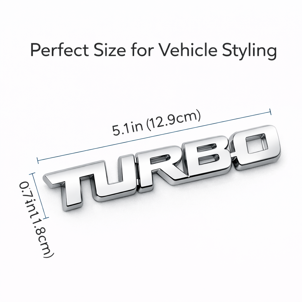 Turbo Limited Edition Metal Car Badge – 3D Alloy Emblem Sticker for Car Fender, Trunk, Hood Decoration, Universal Auto Styling