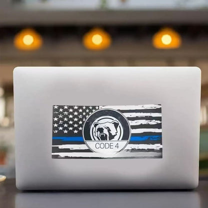 Thin Blue Line American Flag Decal – Waterproof Car/Motorcycle Sticker for Riders, Durable & Patriotic Custom Look