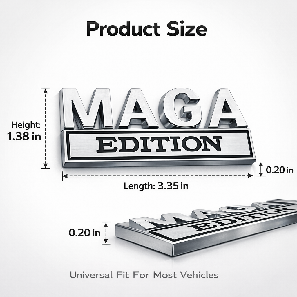 3D Metal MAGA Edition Car Badge | Truck Fender Emblem | Weatherproof Vehicle Tailgate Sticker