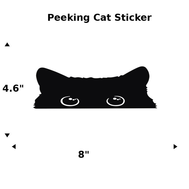 Funny Peeking Black Cat Car Sticker – Cute Waterproof Vinyl Decal for Car Laptop Window
