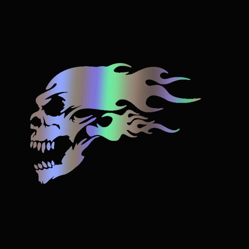 Halloween Skull Flame Car Sticker – Waterproof Bumper & Motorcycle Decal for Cool Custom Styling