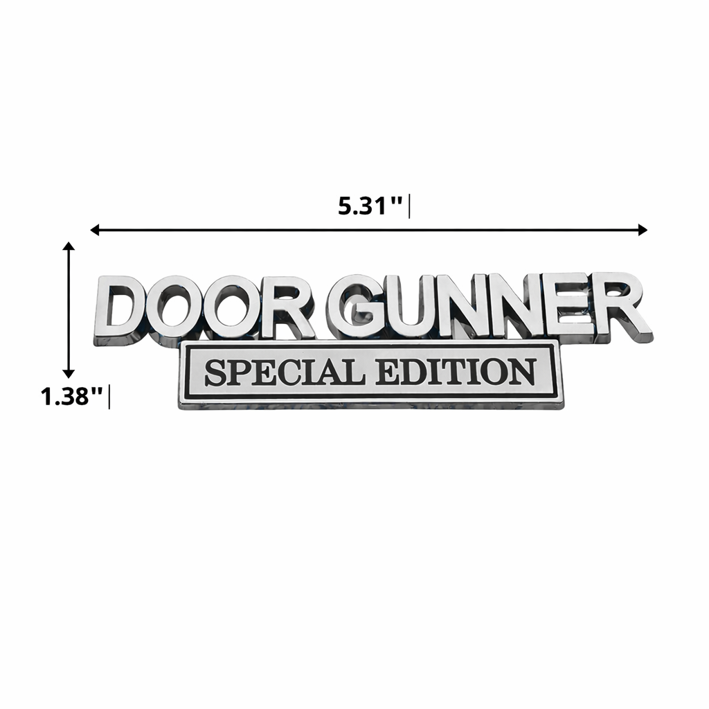 Door Gunner Edition 3D Metal Car Emblem Badge – Military Style Auto Decal for Truck SUV Fender Tailgate