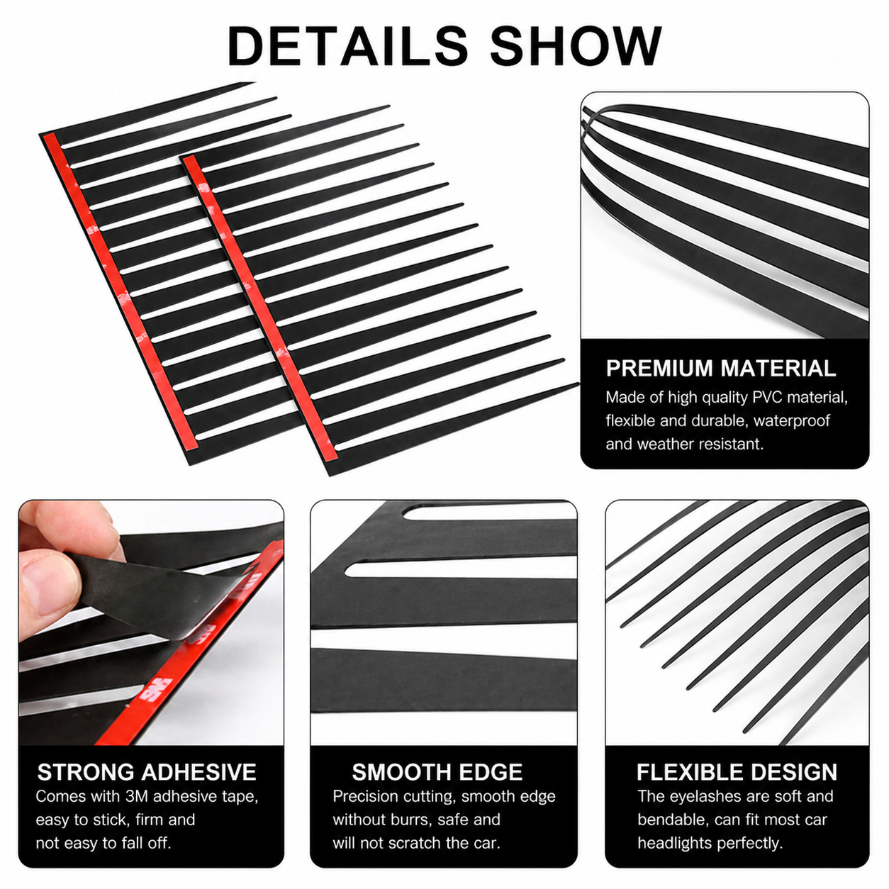 Car Headlight Eyelash Sticker, Cute Car Eyelashes Decal, Funny Auto Accessories, Headlight Lash Trim, Gift for Her Car Decor