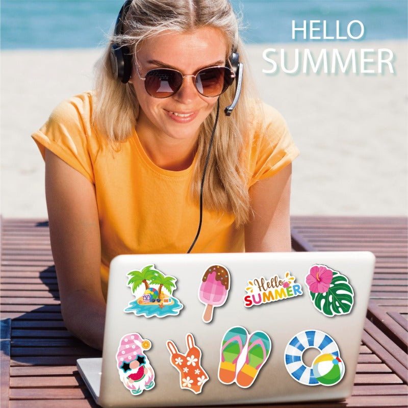Magnetic Stickers for Refrigerator - 38PCS Tropical Summer Theme (Flamingo/Hawaii) - Waterproof DIY Decals for Car, Yacht, Door - Cute Home Office Decor Gifts