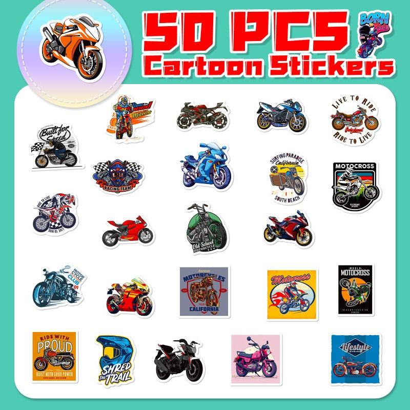Motorcycle Stickers Pack – Waterproof Vinyl Decals for Biker Clubs, Harley Style, Unique Custom Designs, Ride with Attitude