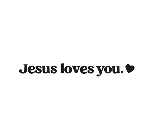 Christian Car Sticker - Jesus Loves You Rearview Mirror Decal, Faith-Inspired Vinyl Quote