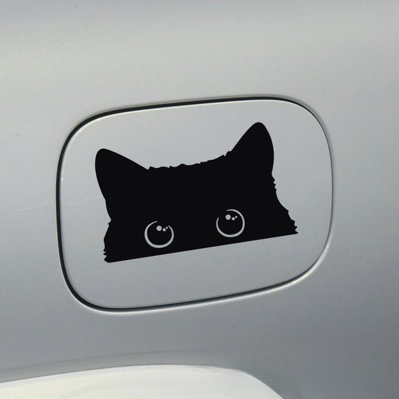 Funny Peeking Black Cat Car Sticker – Cute Waterproof Vinyl Decal for Car Laptop Window