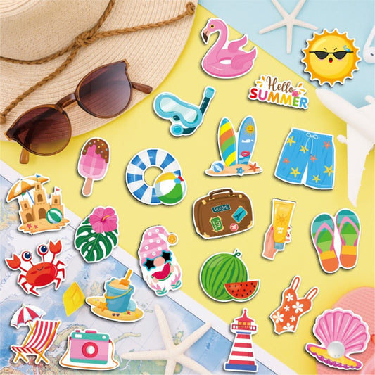 Magnetic Stickers for Refrigerator - 38PCS Tropical Summer Theme (Flamingo/Hawaii) - Waterproof DIY Decals for Car, Yacht, Door - Cute Home Office Decor Gifts